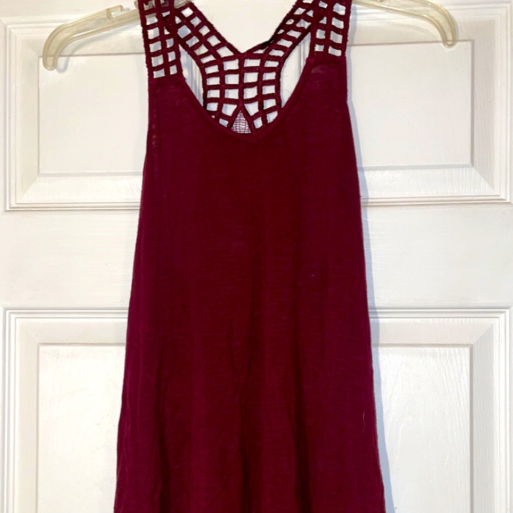 2 for $5 burgundy and black tank top